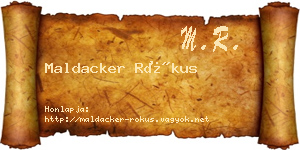 Maldacker Rókus névjegykártya
